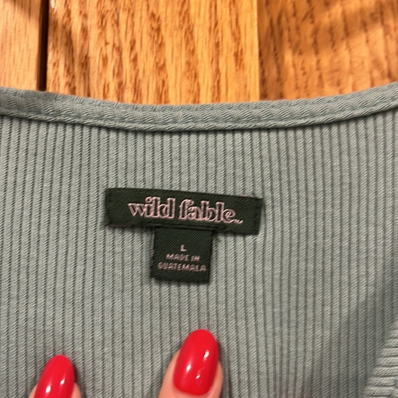 Wild fable green ribbed dress - Picture 4 of 5